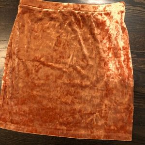 Crushed velvet mini skirt